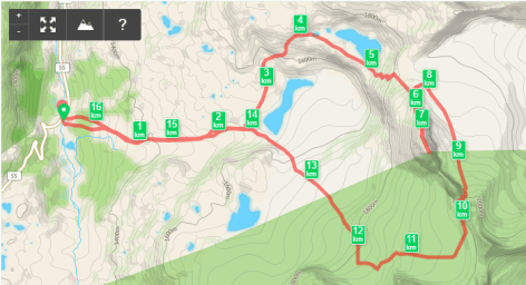 Store Smørstabbtind 16.43 km - kart